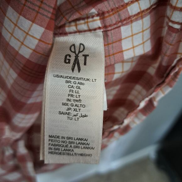 GOODTHREADS Maroon Plaid Button Down Long Sleeve Men's Large Tall - Picture 4 of 6